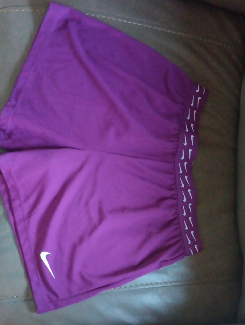 Nike Women's Purple Running Shorts with Logo Waistband